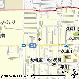 京都府城陽市平川浜道裏11周辺の地図