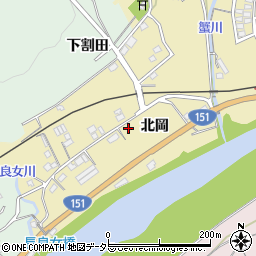 愛知県豊川市東上町北岡周辺の地図