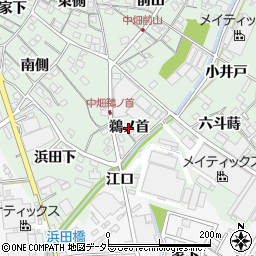 愛知県西尾市中畑町（鵜ノ首）周辺の地図