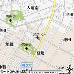 愛知県西尾市徳次町宮廻4-2周辺の地図