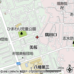京都府八幡市男山美桜13-16周辺の地図