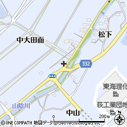 愛知県豊川市萩町中大田面周辺の地図