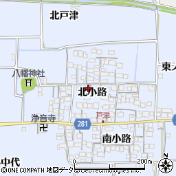 京都府八幡市戸津北小路46周辺の地図