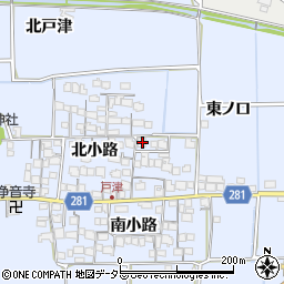 京都府八幡市戸津北小路23周辺の地図