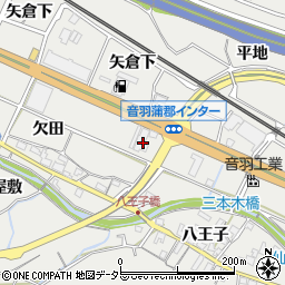 愛知県豊川市長沢町欠田周辺の地図