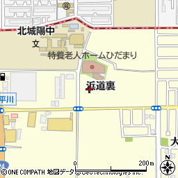 京都府城陽市平川浜道裏周辺の地図
