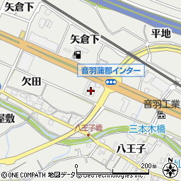 愛知県豊川市長沢町（欠田）周辺の地図