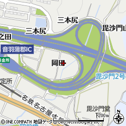 愛知県豊川市長沢町岡田周辺の地図