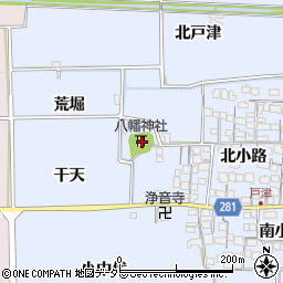 京都府八幡市戸津北小路124周辺の地図
