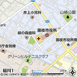 藤枝市役所　出納室周辺の地図