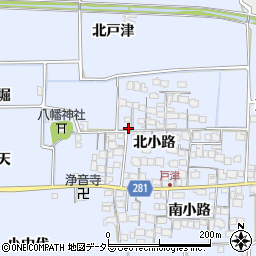 京都府八幡市戸津北小路93周辺の地図