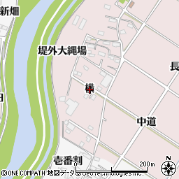 愛知県西尾市和気町横周辺の地図