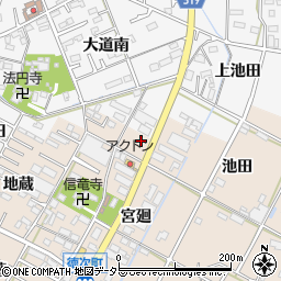 愛知県西尾市徳次町宮廻1-1周辺の地図