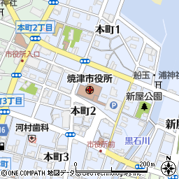 焼津市役所　都市政策部区画整理課事業管理担当、換地清算担当周辺の地図