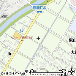 愛知県西尾市駒場町（四石目）周辺の地図