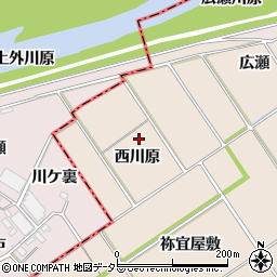 愛知県新城市八名井西川原周辺の地図
