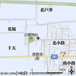 京都府八幡市戸津北小路208周辺の地図