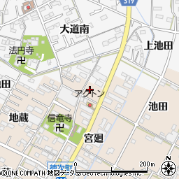 愛知県西尾市徳次町宮廻1-2周辺の地図
