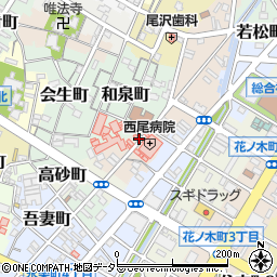 愛知県西尾市北旭町周辺の地図