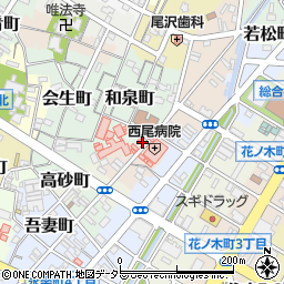 愛知県西尾市北旭町周辺の地図