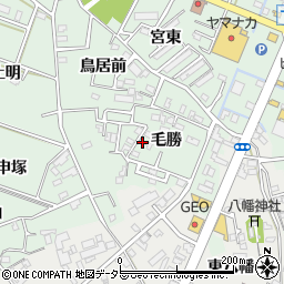 愛知県西尾市下町毛勝18-7周辺の地図