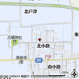京都府八幡市戸津北小路91周辺の地図
