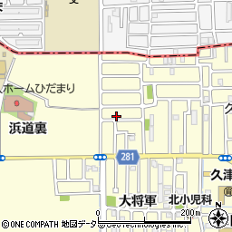 京都府城陽市平川浜道裏9-7周辺の地図