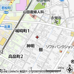 愛知県西尾市寄住町神明17周辺の地図