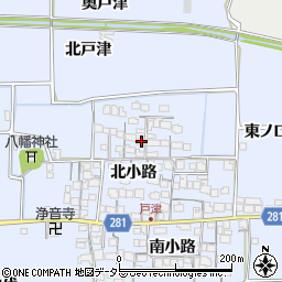 京都府八幡市戸津北小路50周辺の地図