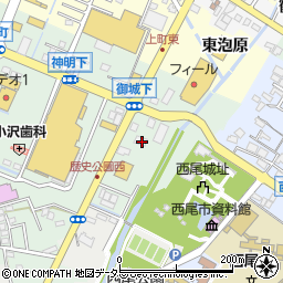 愛知県西尾市下町御城下周辺の地図