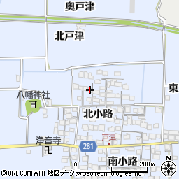 京都府八幡市戸津北小路90周辺の地図