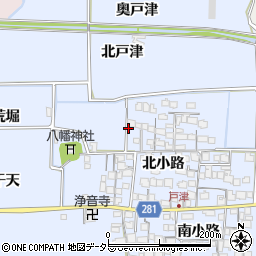 京都府八幡市戸津北小路87周辺の地図