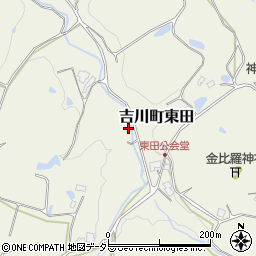 兵庫県三木市吉川町東田278周辺の地図