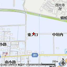 京都府八幡市戸津東ノ口周辺の地図