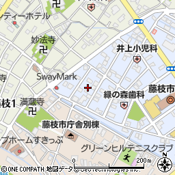 静岡県藤枝市岡出山1丁目2周辺の地図