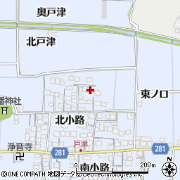 京都府八幡市戸津北小路73周辺の地図