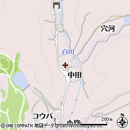 愛知県豊川市財賀町中田周辺の地図