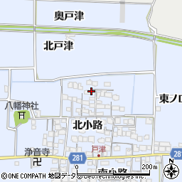 京都府八幡市戸津北小路周辺の地図