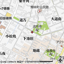 愛知県西尾市熊味町下池田周辺の地図