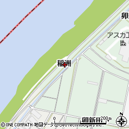 愛知県西尾市中畑町稲洲周辺の地図