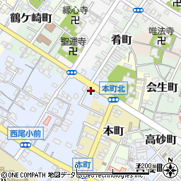 愛知県西尾市幸町周辺の地図