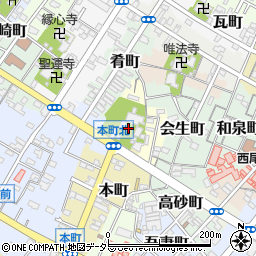愛知県西尾市満全町周辺の地図