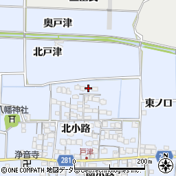 京都府八幡市戸津北小路75周辺の地図