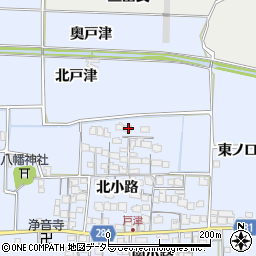 京都府八幡市戸津北小路79周辺の地図