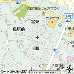 愛知県西尾市下町毛勝28-11周辺の地図
