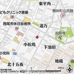 愛知県西尾市熊味町小松島60-7周辺の地図