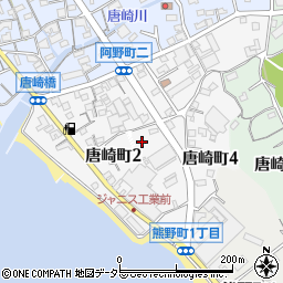 愛知県常滑市唐崎町周辺の地図