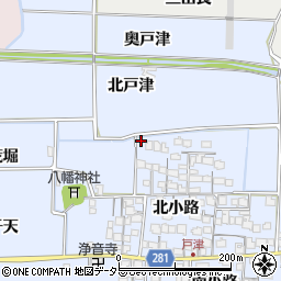 京都府八幡市戸津北小路86周辺の地図