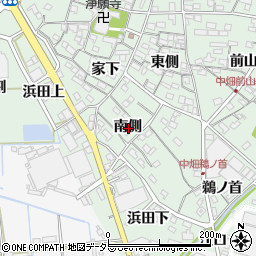 愛知県西尾市中畑町南側周辺の地図