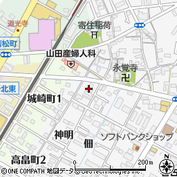 愛知県西尾市寄住町神明13周辺の地図